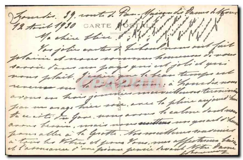 Lourdes — Dominikanerkloster und allgemeine Ansicht — P. 19 - Rückseite