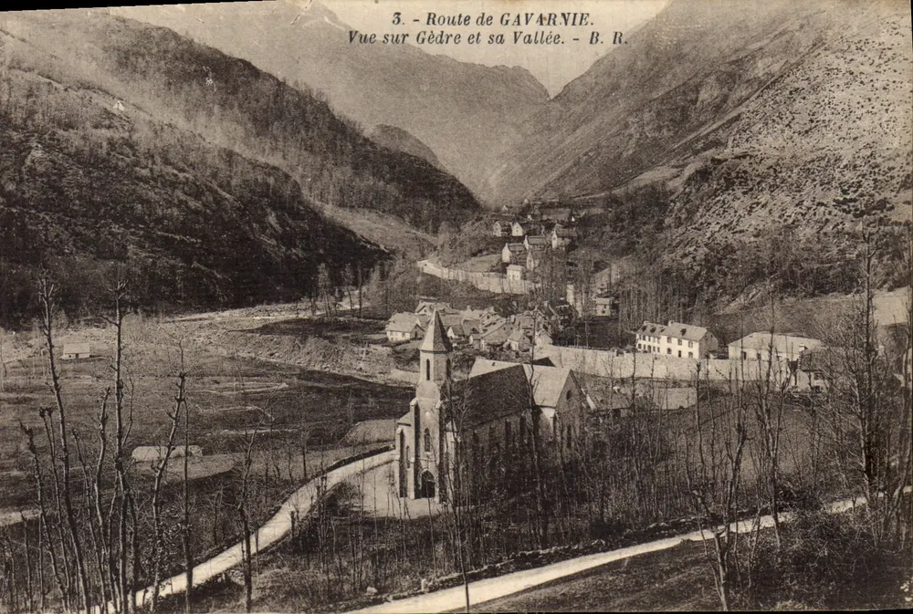 Ausblick auf Gèdre und seine Tal — Route de Gavarnie — B.R. - Vorderseite