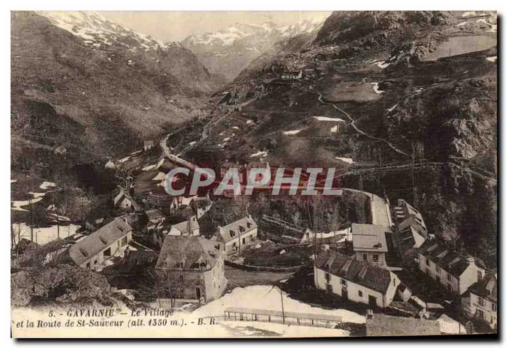 Gavarnie - Das Dorf und die Straße nach St-Sauveur (Höhe 1350 m.) - B. R. - Vorderseite