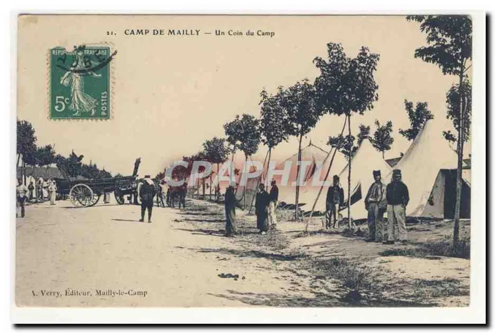 Camp de Mailly — Un Rincón del Campo — A. Verry, Editor, Mailly-le-Camp - Anverso