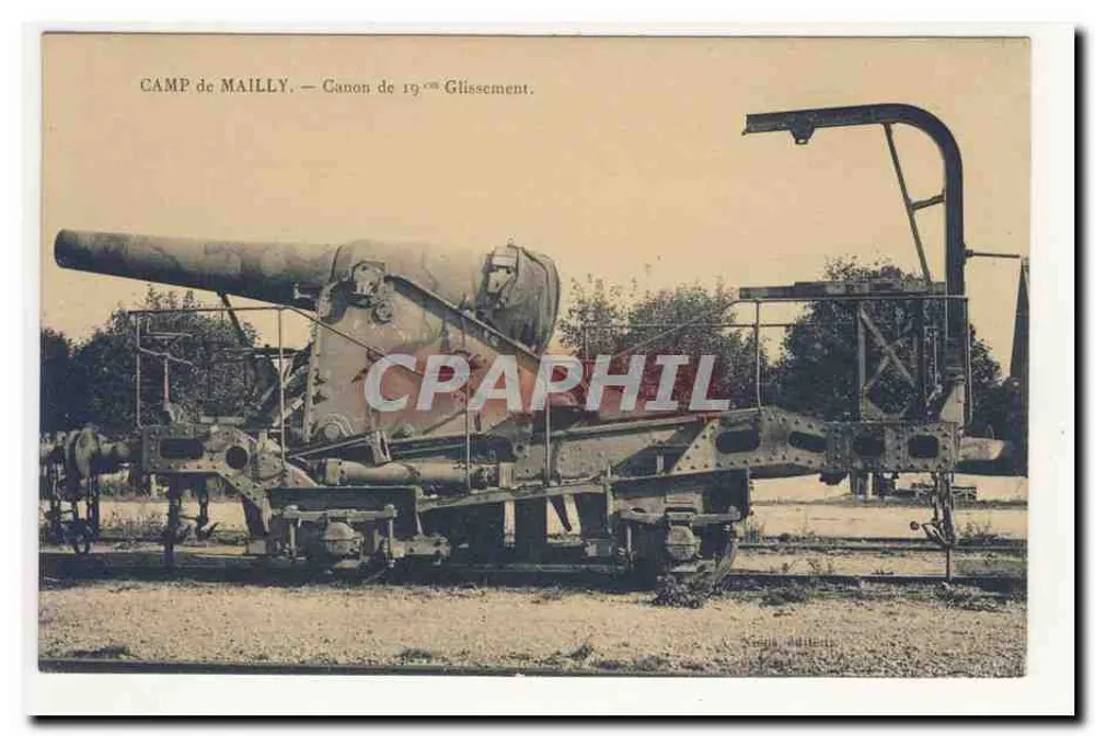 Camp de Mailly — 19 cm Kanone auf Gleitlafette - Vorderseite