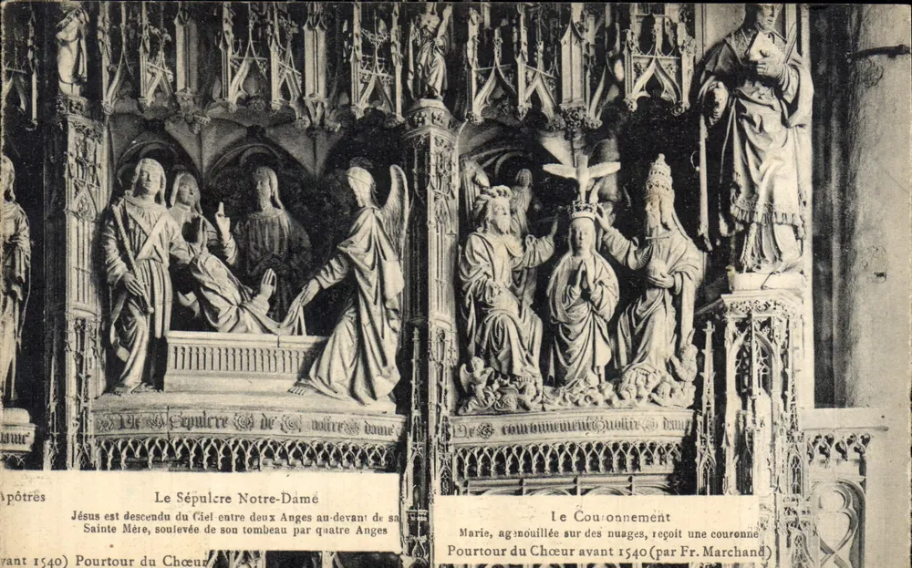 Das Grab der Notre-Dame — Die Krönung — Poutour des Chors vor 1540 (von Fr. Marchand) - Vorderseite