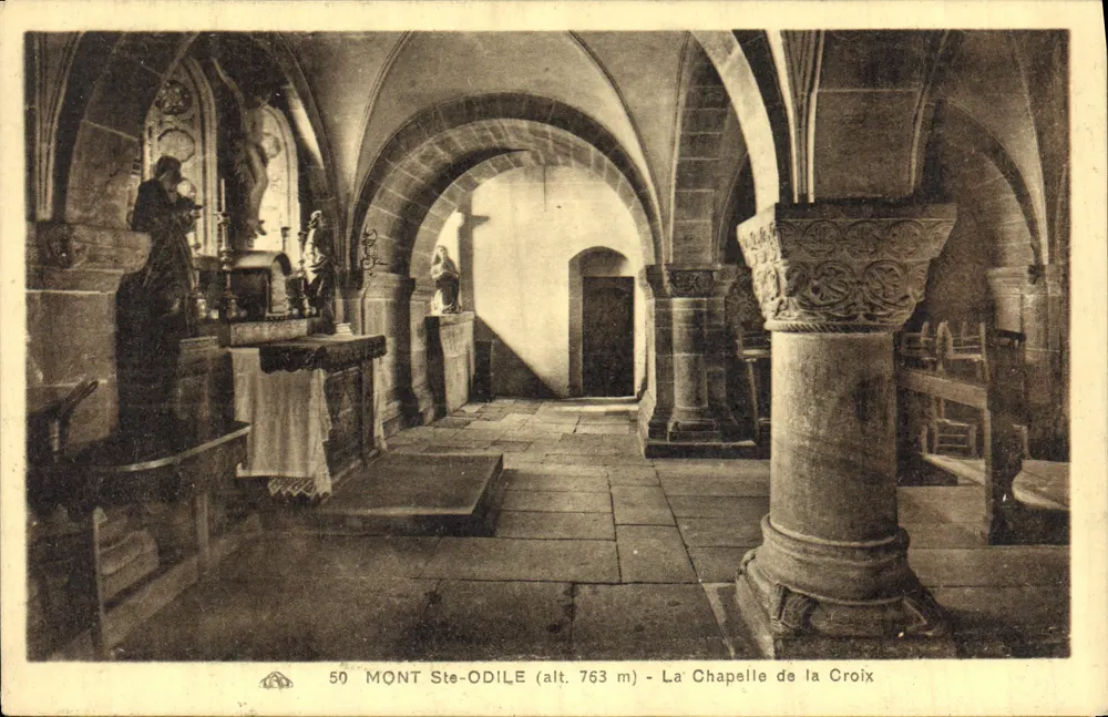 Mont Ste-Odile (Höhe 763 m) — Ansicht der Kapelle der Kreuz — Atelier des Arts Photomécaniques, Straßburg - Vorderseite