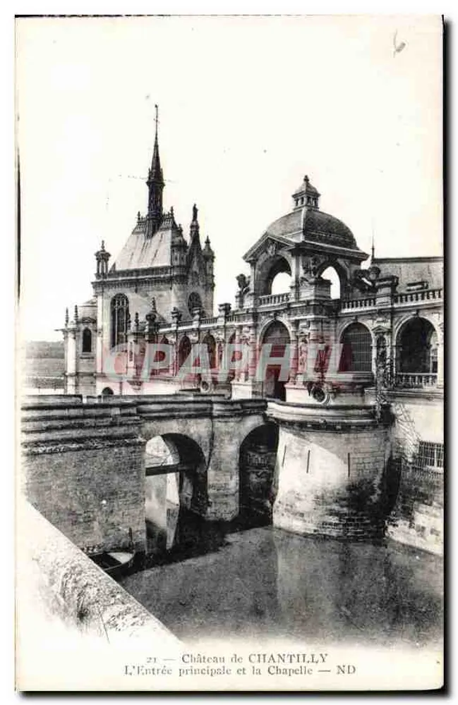 Schloss Chantilly — Die Haupteingang und die Kapelle — ADIA IMP. NICE - Vorderseite