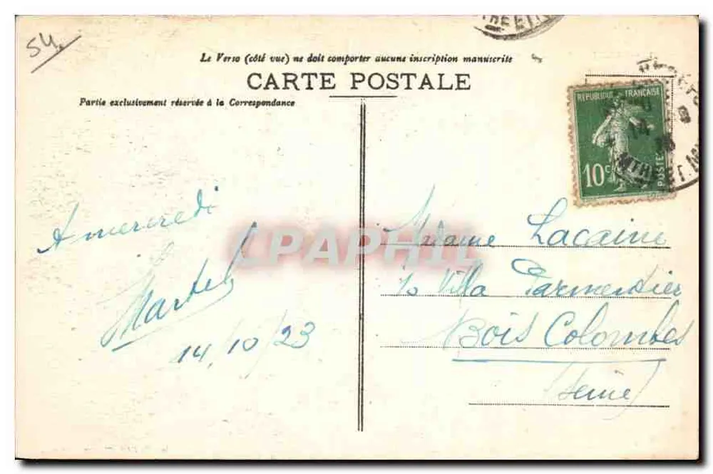 NANCY - Arco do Triunfo — Imprensas Reunidas de Nancy, n°42 - Verso