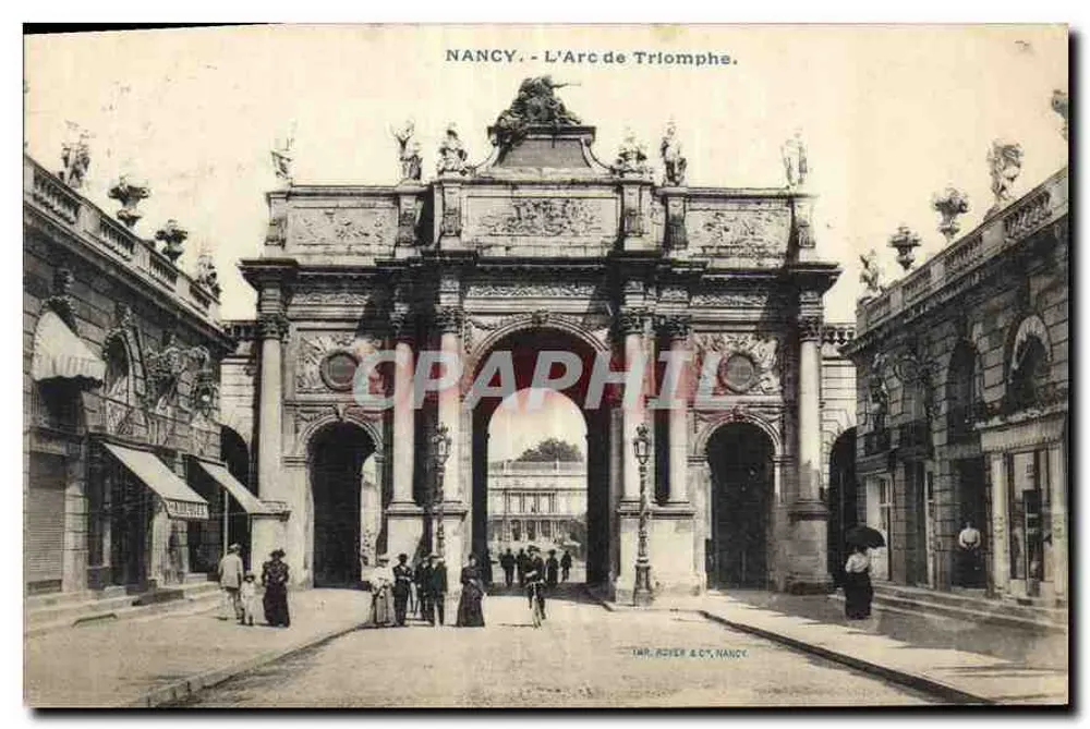 NANCY - O Arco do Triunfo — editor IMP. ROYER & C°, NANCY - Frente