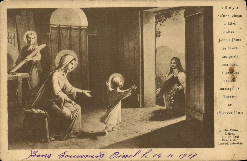 Thérèse de l'Enfant Jésus — cena de devoção — Cliché Fillion, Lisiéux - Frente