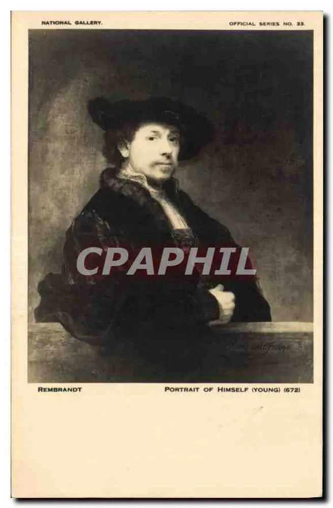 Rembrandt — Selbstporträt (jung) — National Gallery, offizielle Serie Nr. 33 - Vorderseite