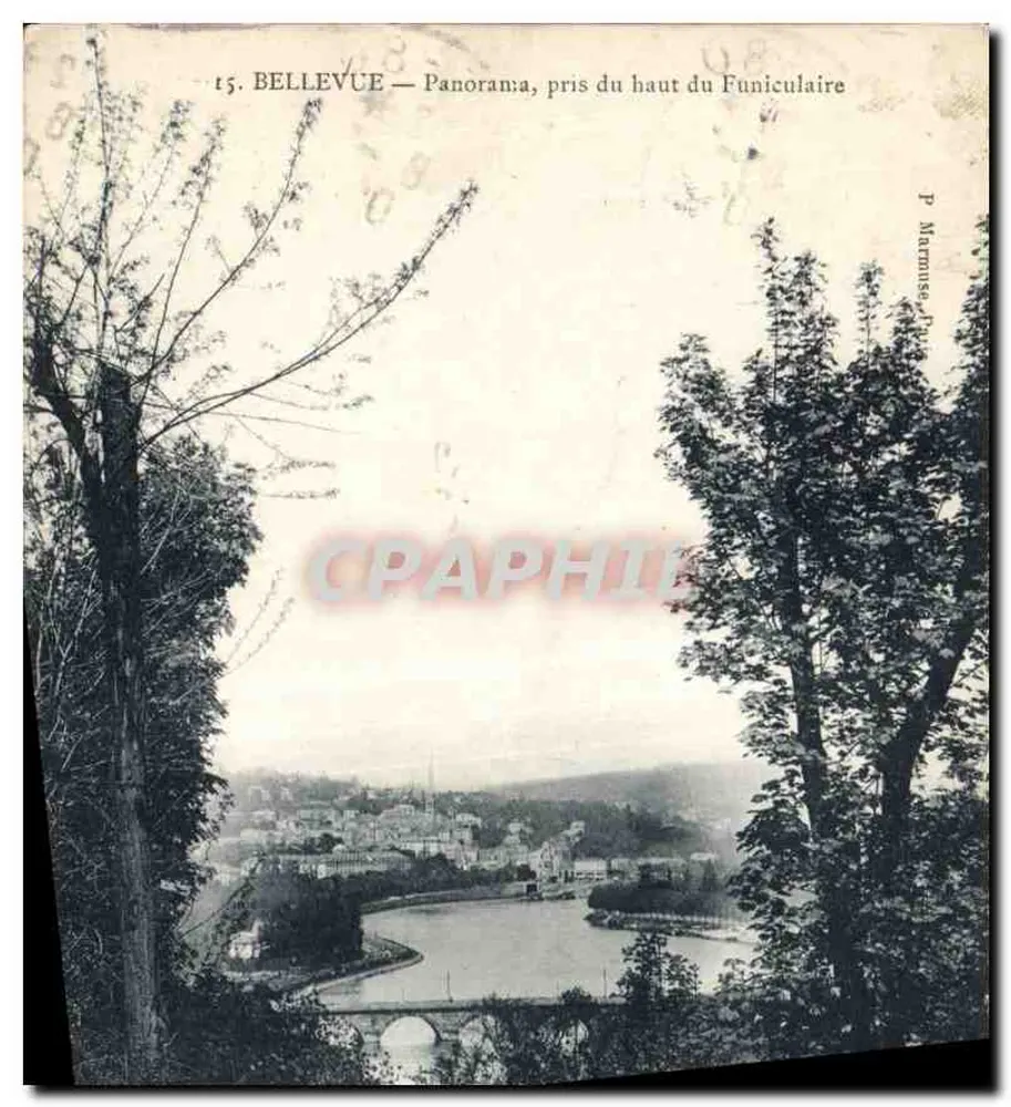 BELLEVUE — Panorama, preso dall'alto del Funicolare — P. Marmuse, 15 - Recto