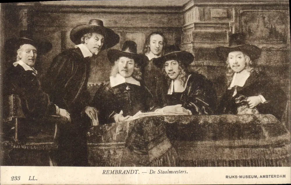 Rembrandt — De Staalmeesters — Rijksmuseum, Amsterdam - Frente
