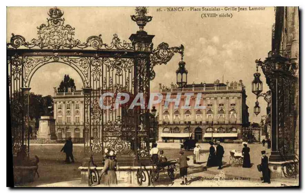 Nancy - Place Stanislas - Griezel Jean Lamour (18e eeuw) — Uitgever: Souvenirs de Nancy, n° 36 - Voorkant
