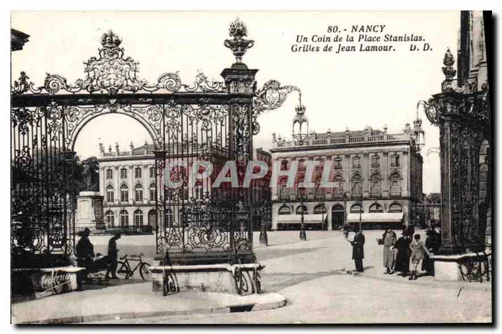 Nancy - Ein Eckbereich der Place Stanislas. Gitter von Jean Lamour. D.D. - Vorderseite