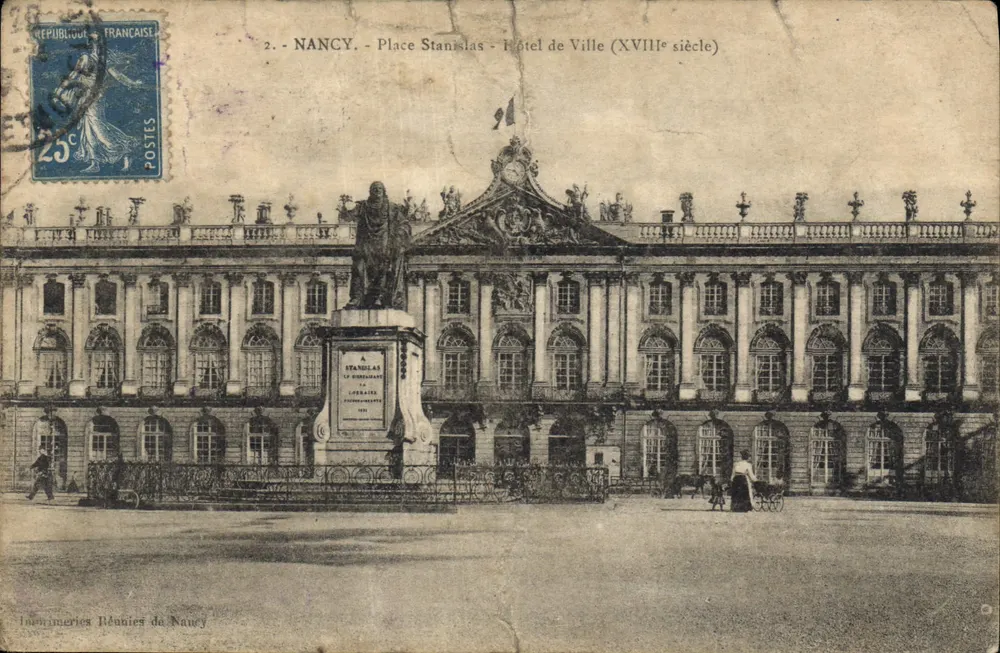 Nancy - Piazza Stanislas - Palazzo Comunale (XVIII secolo) — Stampatori Béonies di Nancy, n°2 - Recto