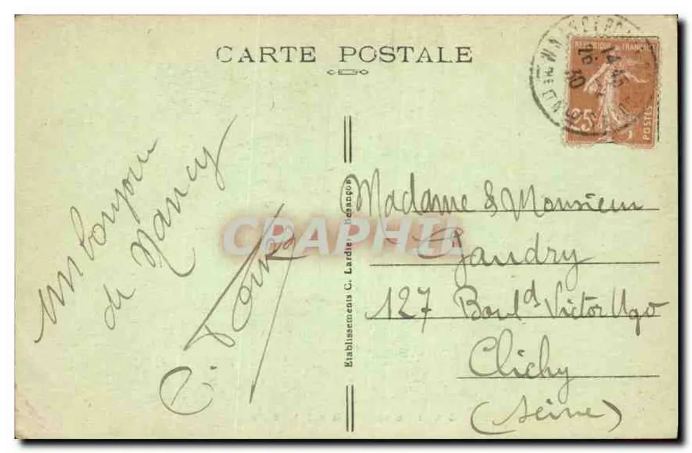 NANCY — Großer Saal des Rathauses — C-L-B, Nr. 159 - Rückseite