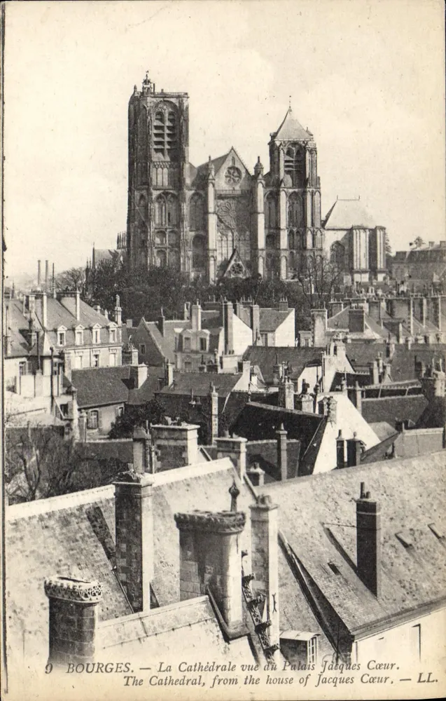 Bourges — Blick auf die Kathedrale vom Palast Jacques Cœur — LL - Vorderseite