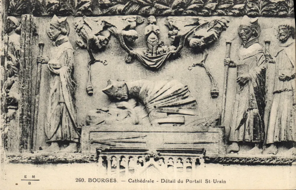 Bourges — Kathedrale — Detail des Portals St-Ursin - Vorderseite