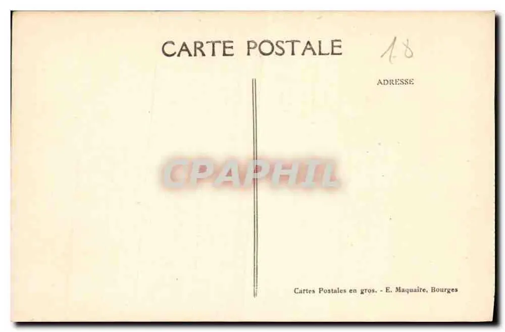 Bourges - Vista central tomada del Palacio Jacques Cœur — Editor E. Maquaire, n° 401 - Reverso