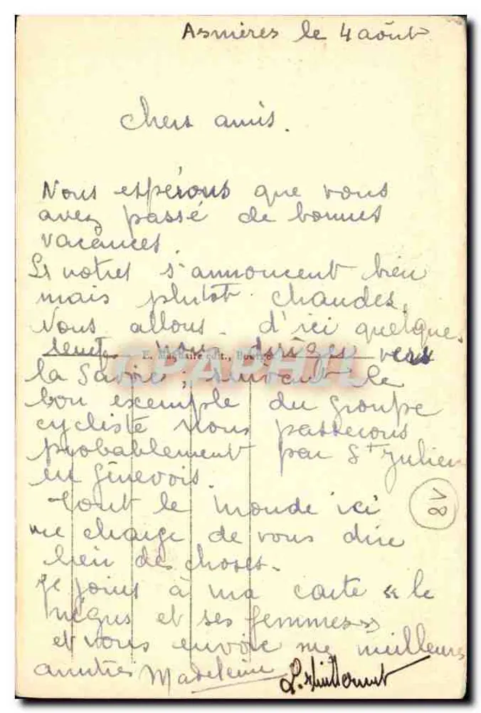 Bourges — Innenansicht der Kathedrale — Umkreis des Chors, nördliche Seite — E. M. B. - Rückseite