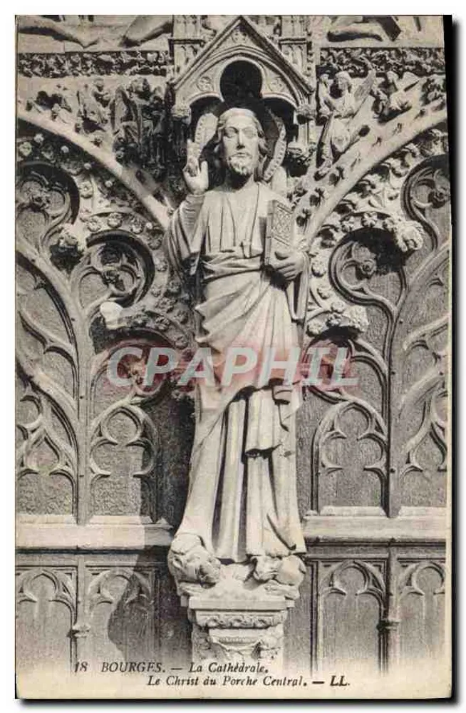 Bourges — Die Kathedrale — Der Christus am zentralen Portal — LL - Vorderseite