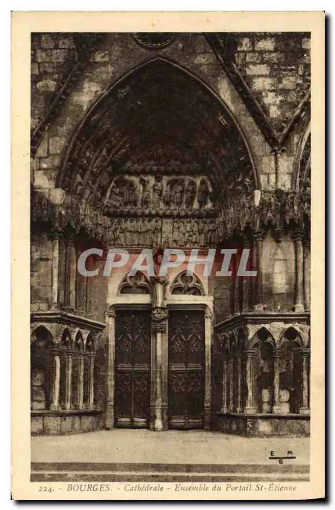 부르주 — 대성당 — 세인트-에티엔 대문 — E. Maguiter, n°224 - 앞면