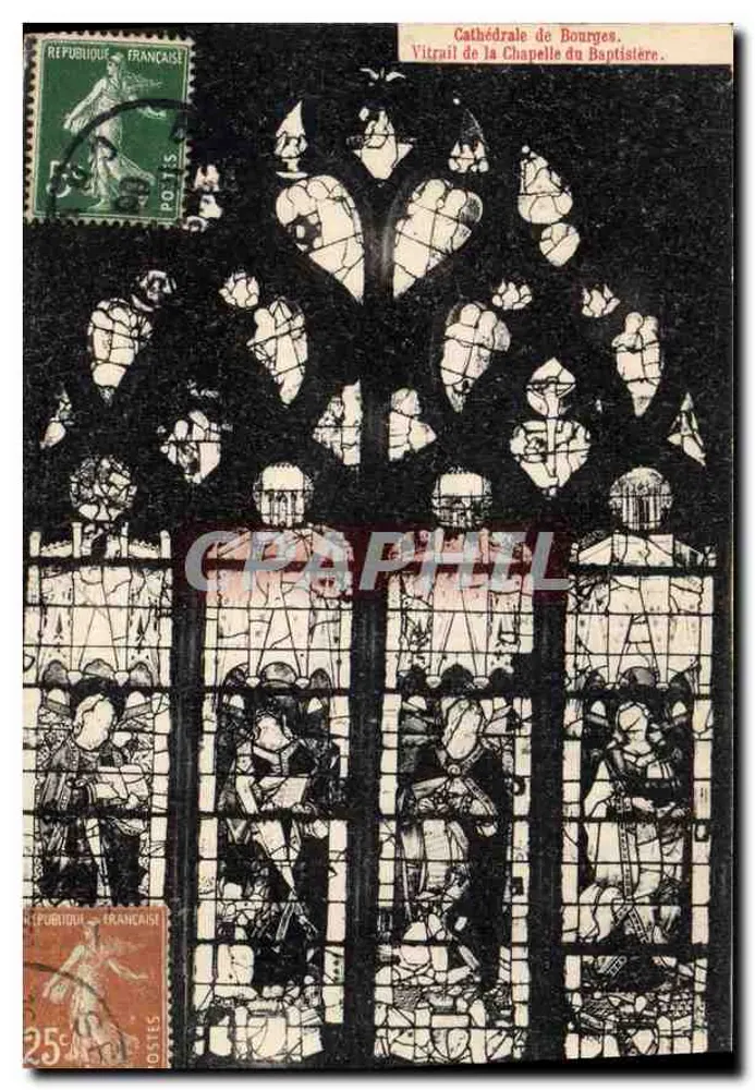 Kathedrale von Bourges — Glasfenster der Baptisterie-Chancel — A. Bernard, Verlag - Vorderseite