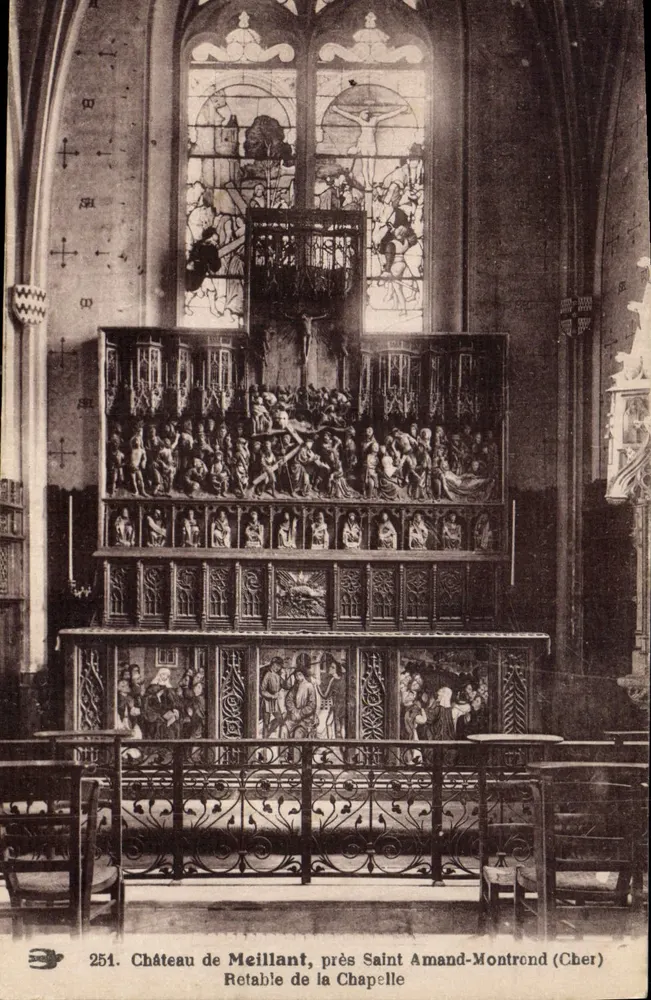Schloss Meillant, nahe Saint-Amand-Montrond (Cher) — Retabel der Kapelle — Unbekannter Verlag, n° 251 - Vorderseite