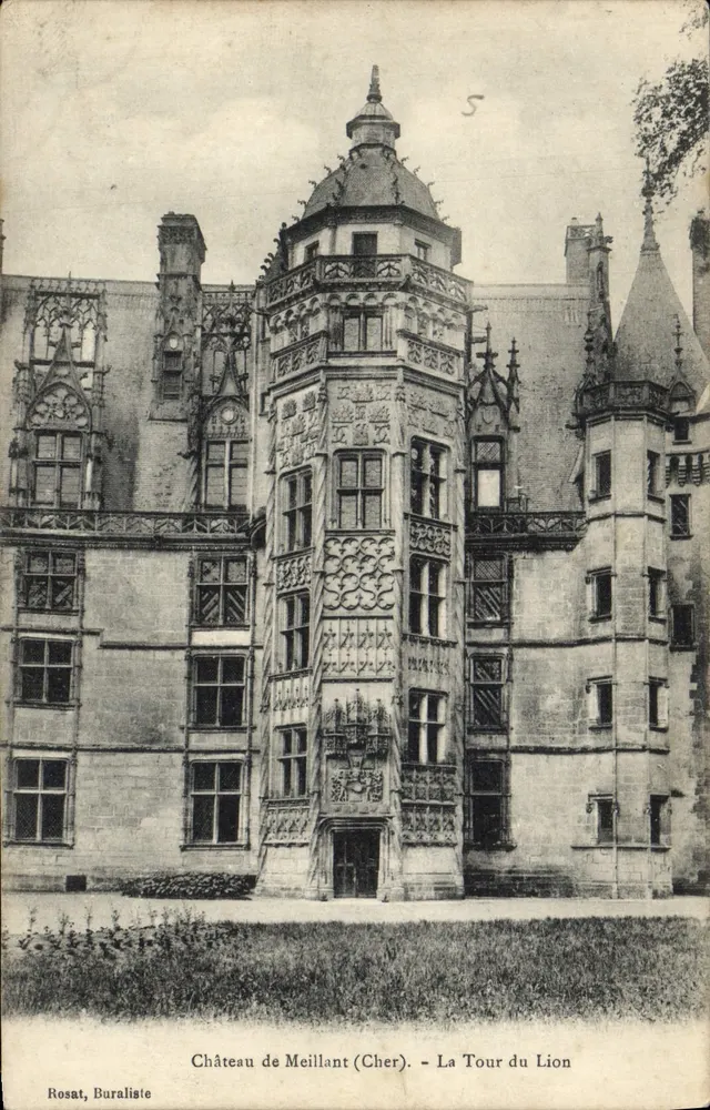 Château de Meillant (Cher) — La Tour du Lion — Rosat, Buraliste, n°5 - Recto