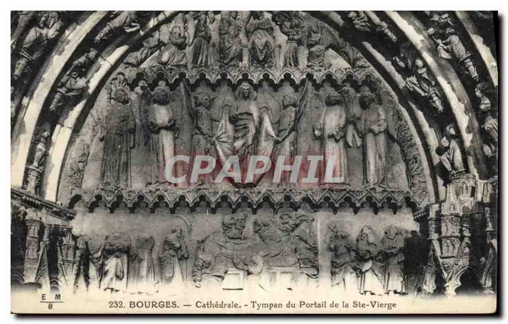 Bourges — Kathedrale — Tympans des Portals der Jungfrau — E.M. n°232 - Vorderseite