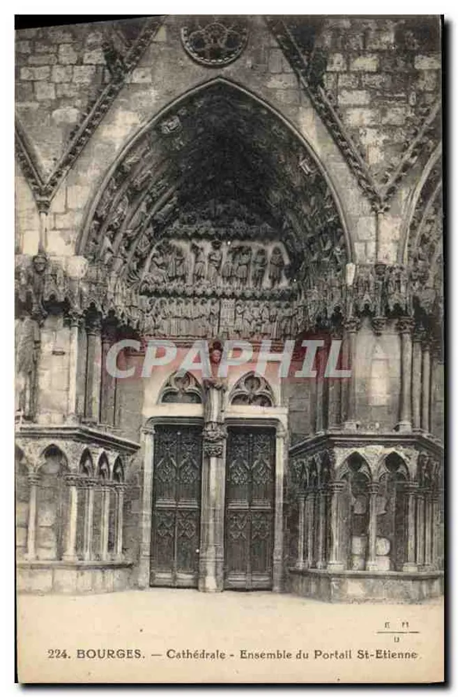 Bourges — Cattedrale — Insieme del Portale di San Etienne — n° 224 - Recto