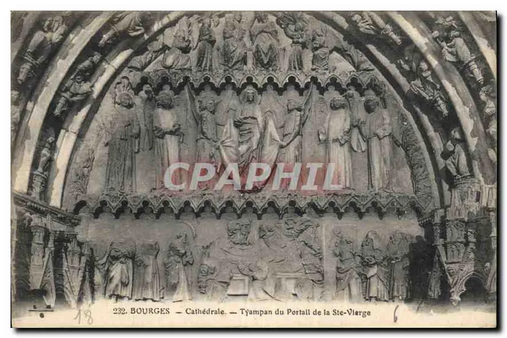 Bourges — Kathedrale — Tympanon des Portals der Jungfrau — n° 232 - Vorderseite