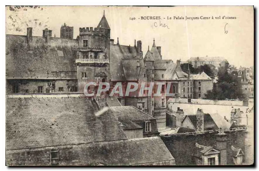 Bourges - O Palácio Jacques-Cœur visto de cima — editor anônimo, n° 140 - Frente