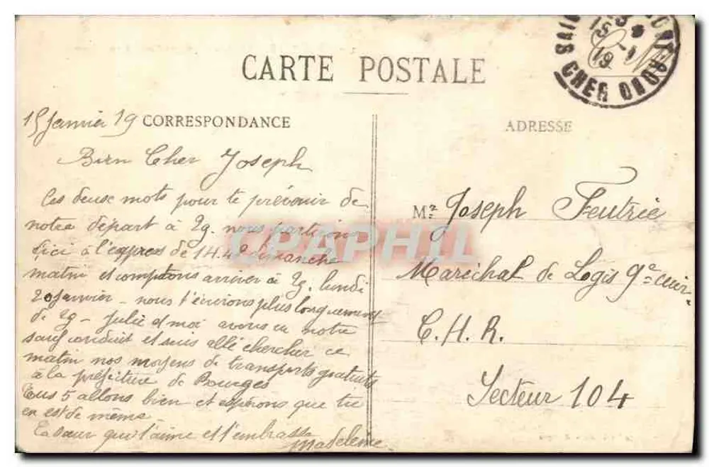 Bourges - O Palácio Jacques-Cœur visto de cima — editor anônimo, n° 140 - Verso