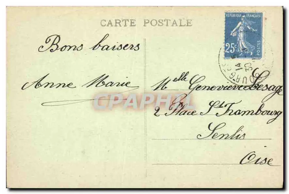 Bourges — Panoramablick vom Notre-Dame-Dom — Ausgabe Nouvelles G - Rückseite