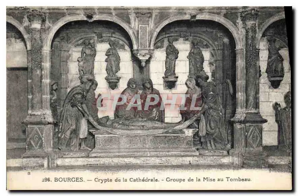 Bourges — Crypte de la Cathédrale — Groupe de la Mise au Tombeau - Recto
