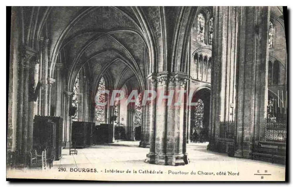 Bourges - Innenansicht der Kathedrale - Umkreis des Chors, Nordseite — E. Maquaire, n°290 - Vorderseite
