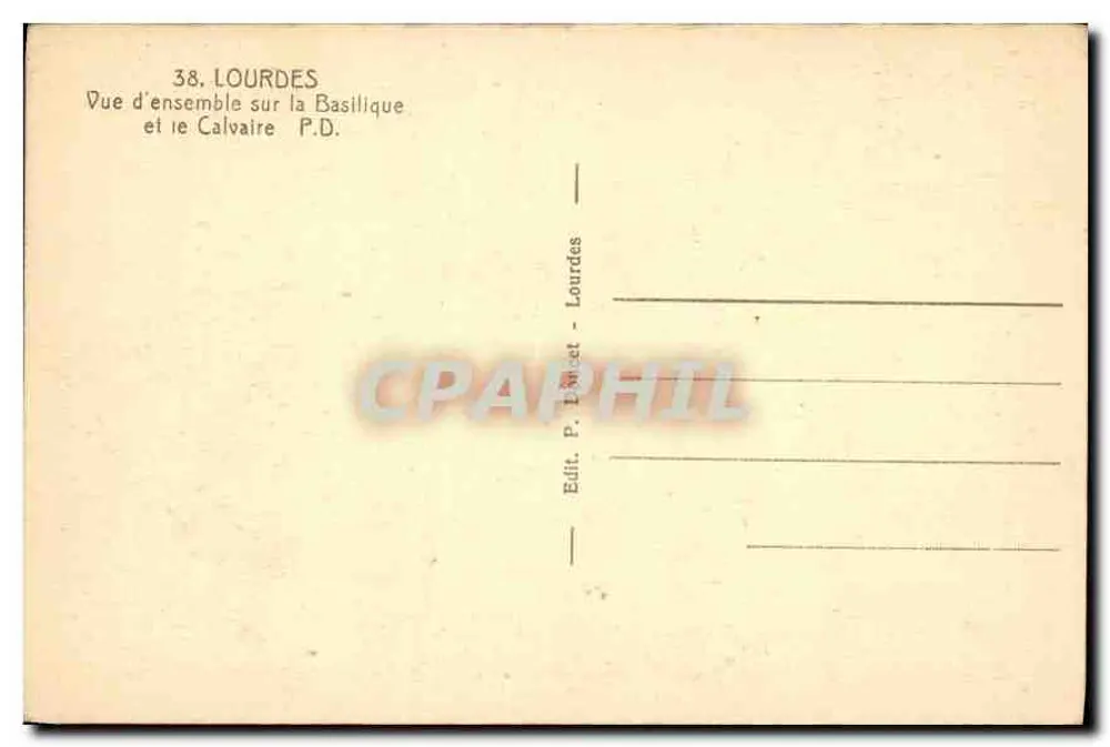 Lourdes — Vista geral sobre a Basílica e o Calvário — Dorwel - Verso