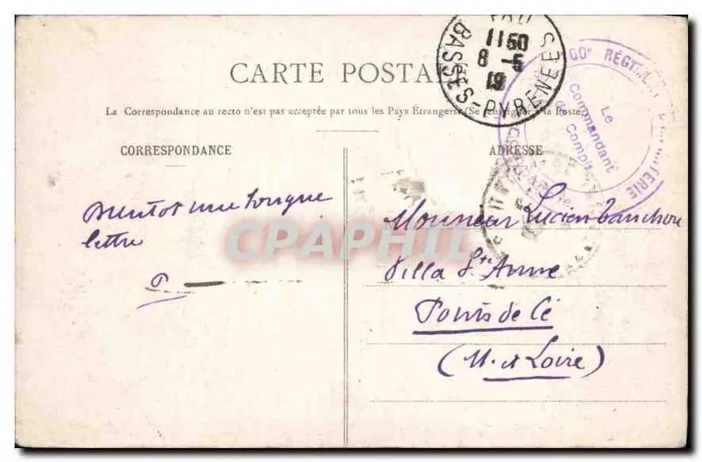 Lourdes - A Basílica e o Gave - Editor não identificado, n° de série 3. - Verso