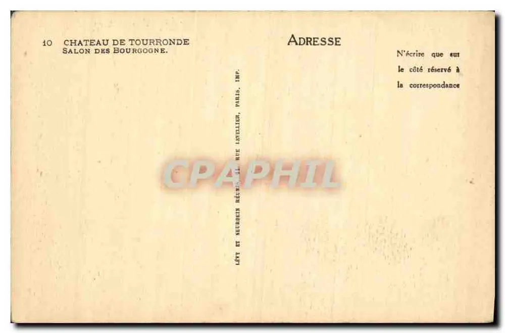 Schloss Tourronde — Der burgundische Saal — Lévy et Neurbrin, Paris - Rückseite