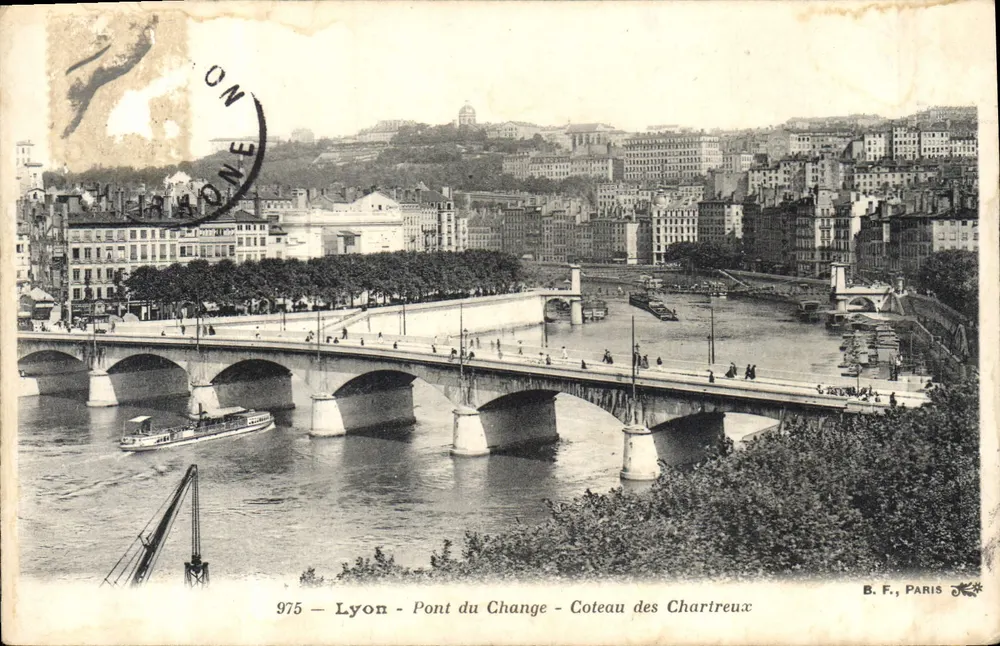 Lyon - Pont du Change - Coteau des Chartreux — B.F., Paris, n° 975 - Frente