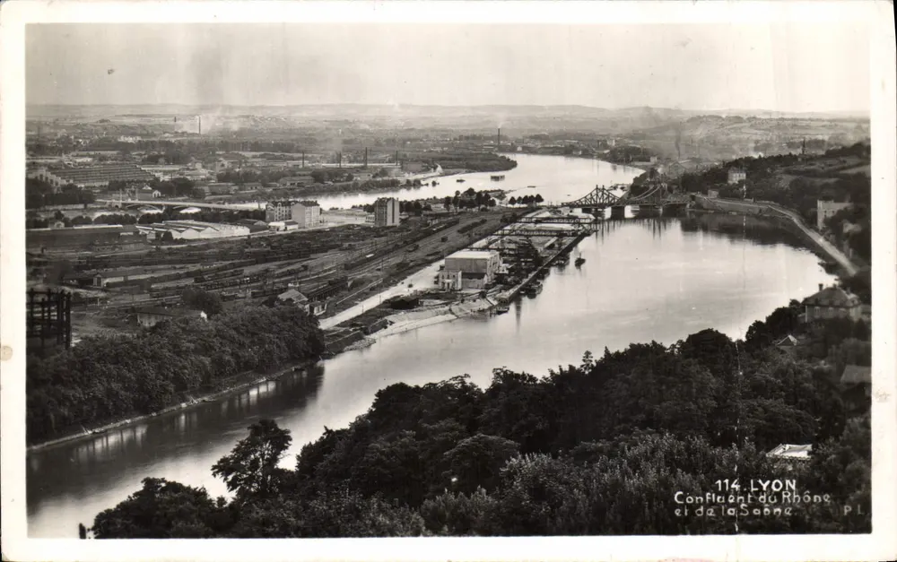 Confluence of the Rhône and Saône — Lyon — P.L. n°114 - Front