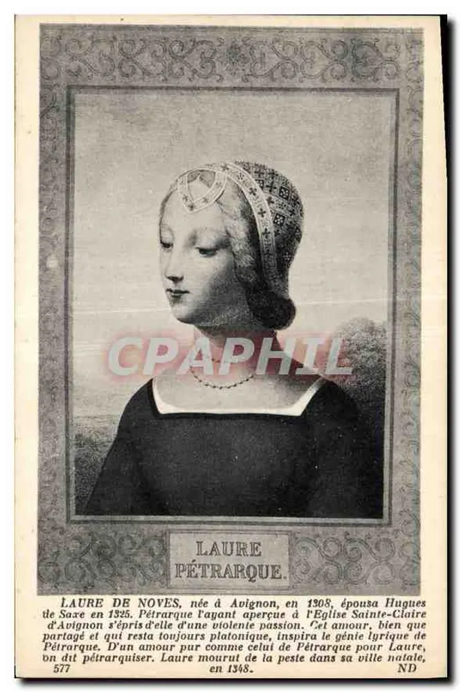 Laure de Noves — Esposa de Hugues de Saxe, inspiradora de Pétrarca — 577 - Frente
