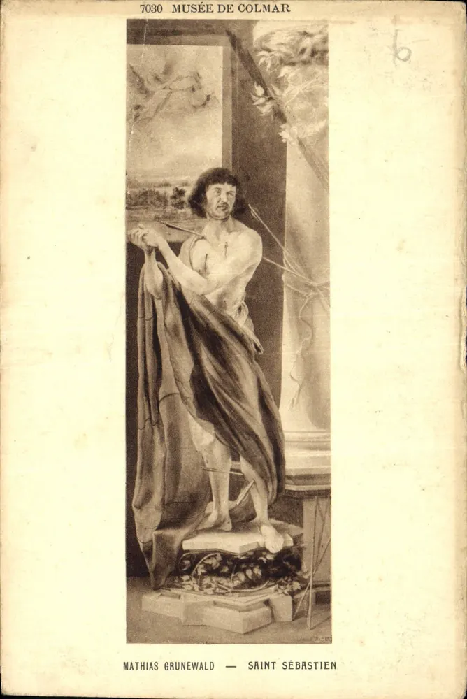 Saint Sébastien — estátua de Mathias Grunewald — Museu de Colmar - Frente