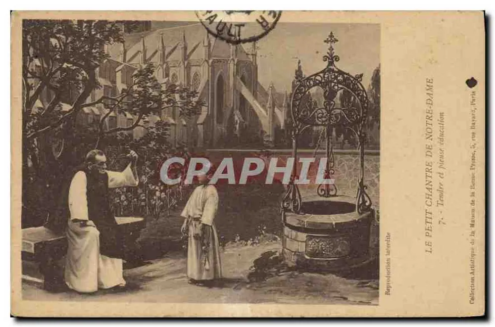 O Pequeno Cantor de Notre-Dame — Educação Terna e Devota — Coleção Artística do Museu da Colher de Dumas, 6, rue Baryer, Paris - Frente