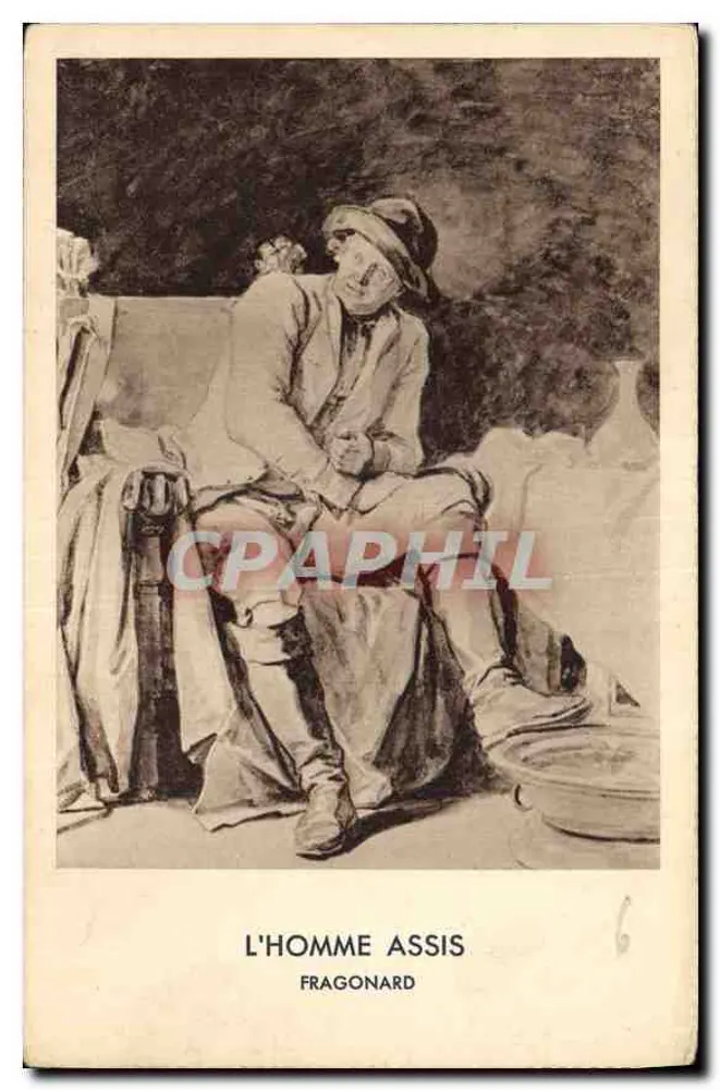 O Homem Sentado — obra de Fragonard — editor Dräger - Frente