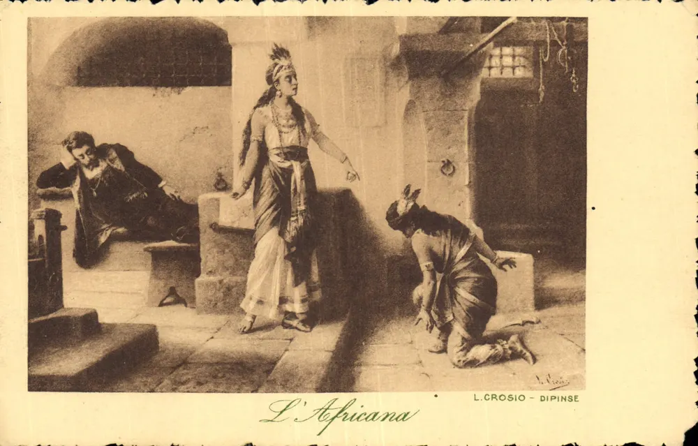 L'Africana — cena teatral — L. Crosio - Dipinse - Frente