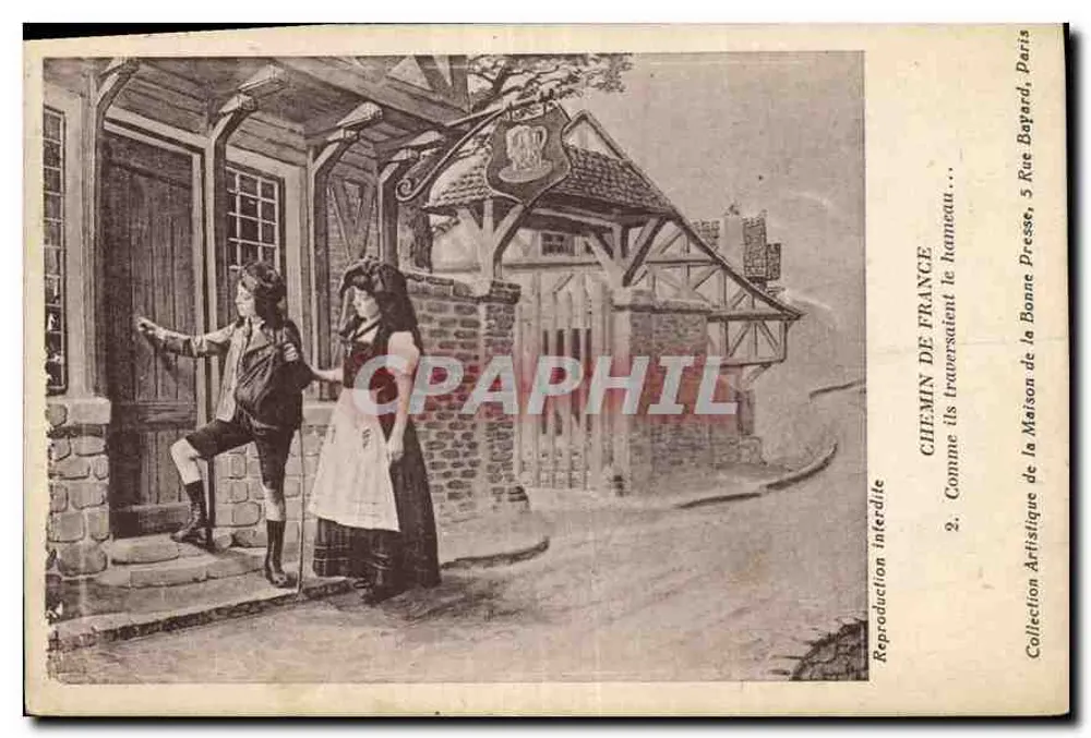 Chemin de France — Comme ils traversaient le hameau — Collection Artistique, Bayard, Paris - Recto