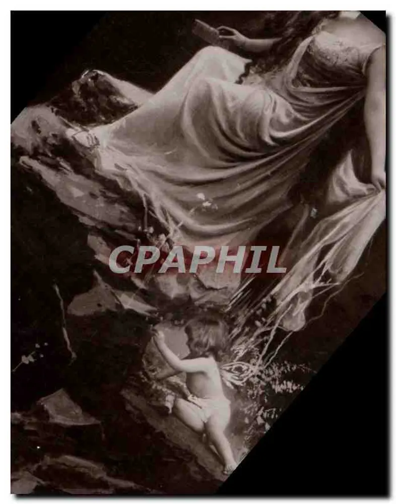 Mulher e criança em um paisagem — editor: Uranotypie Photographische Gesellschaft A.G., Sieglitz - Frente