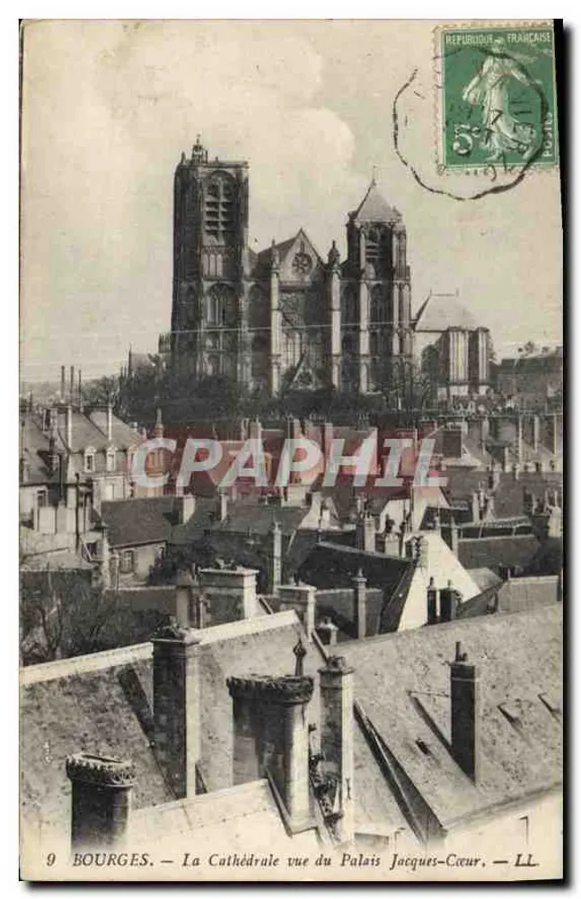 Bourges — Blick auf die Kathedrale vom Jacques-Cœur-Palast — LL - Vorderseite