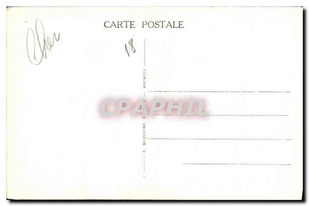 Bourges — Fassade der Kathedrale, Ansicht vom Postamt — E.M. Nr. 207 - Rückseite