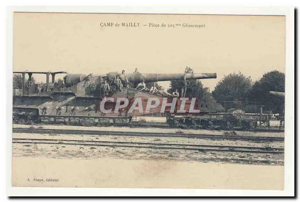 Camp Mailly — 305 mm Artilleriegeschütz — A. Nieps, Verlag - Vorderseite
